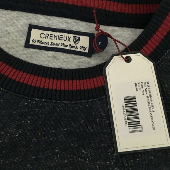 NWT Daniel Cremieux Terry Toucan Sweatshirt Navy Blue Graphic $165 Size Small - Picture 2 of 3